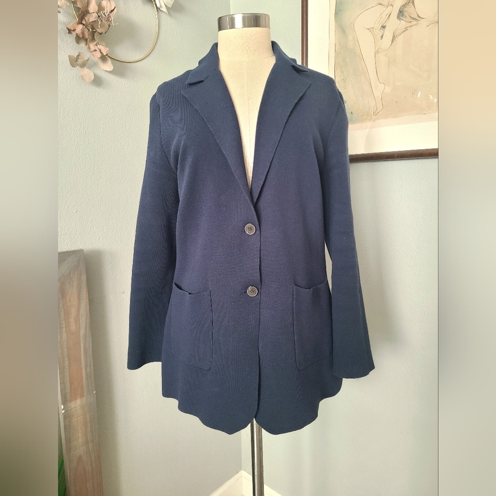 Banana Republic Navy Blue Sweater Blazer